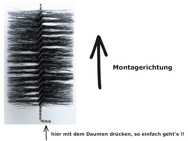 MEISSNER - 50x Spatzenbürsten - ca. 16 cm lang - Ø 9 cm - flexible und UV-beständige Borsten passen sich dem Hohlraum an